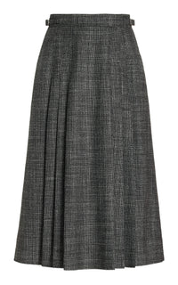 Lerna Skirt en ivoire barre laine drap de costume
