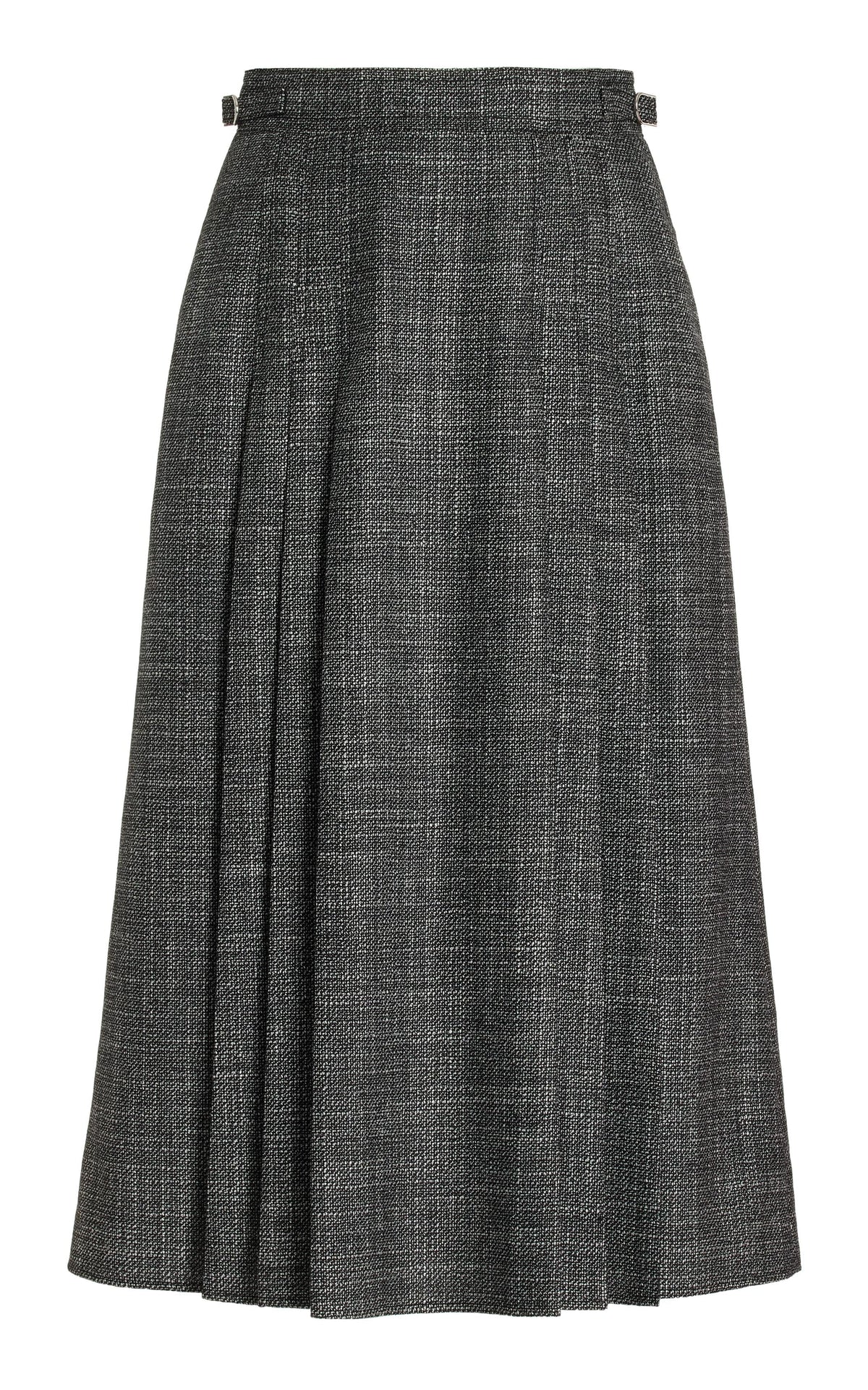 Lerna Skirt en ivoire barre laine drap de costume
