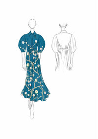 Blue Multi / Robe-chemise Maude en soie - Blue Multi