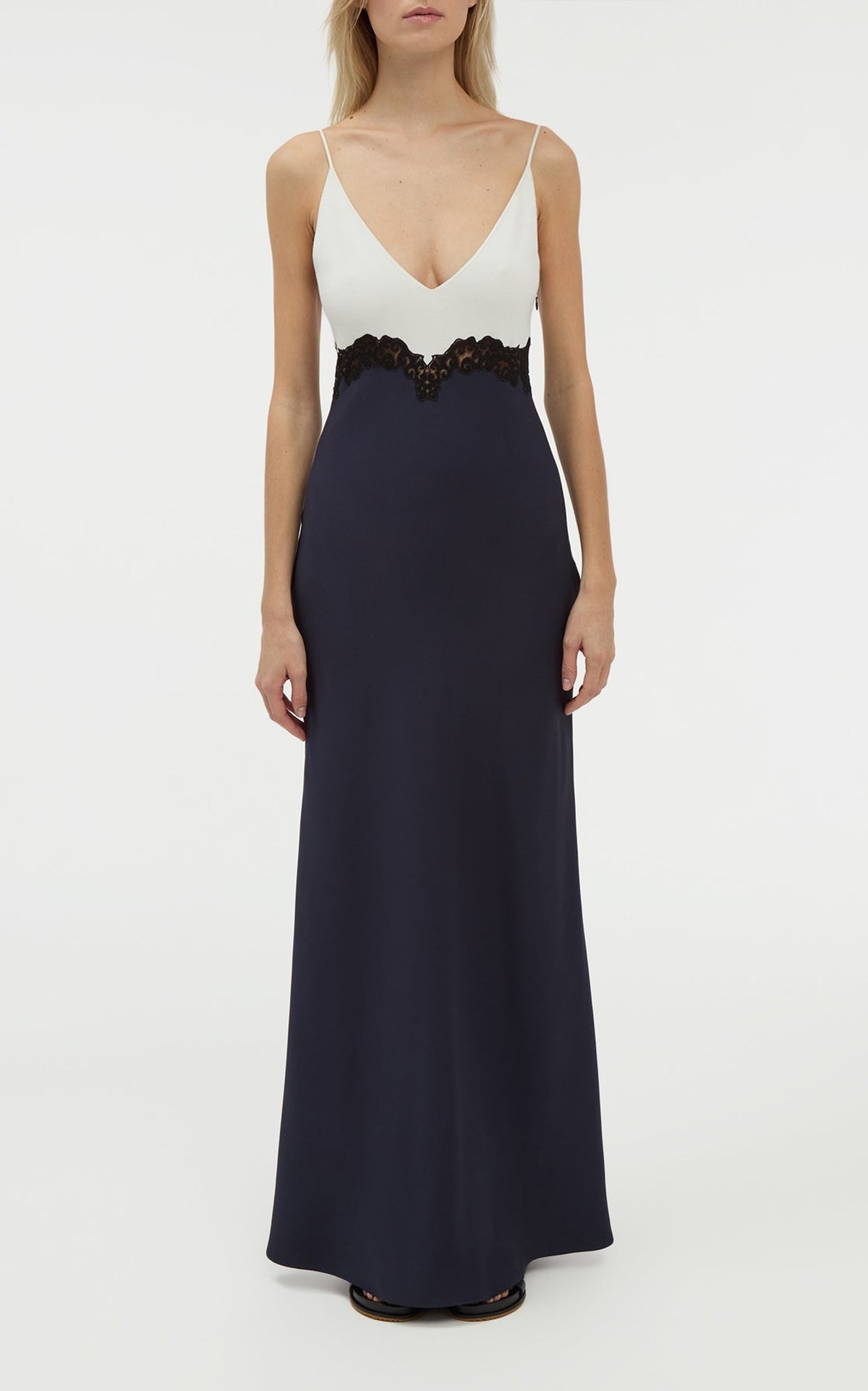 Dark Navy / Robe Amaryllis en soie et laine - Dark Navy