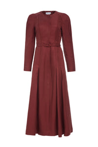 Burnt Sienna / Robe Niles lin et soie - Burnt Sienna