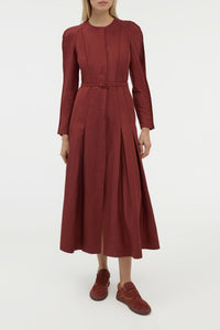 Burnt Sienna / Robe Niles lin et soie - Burnt Sienna