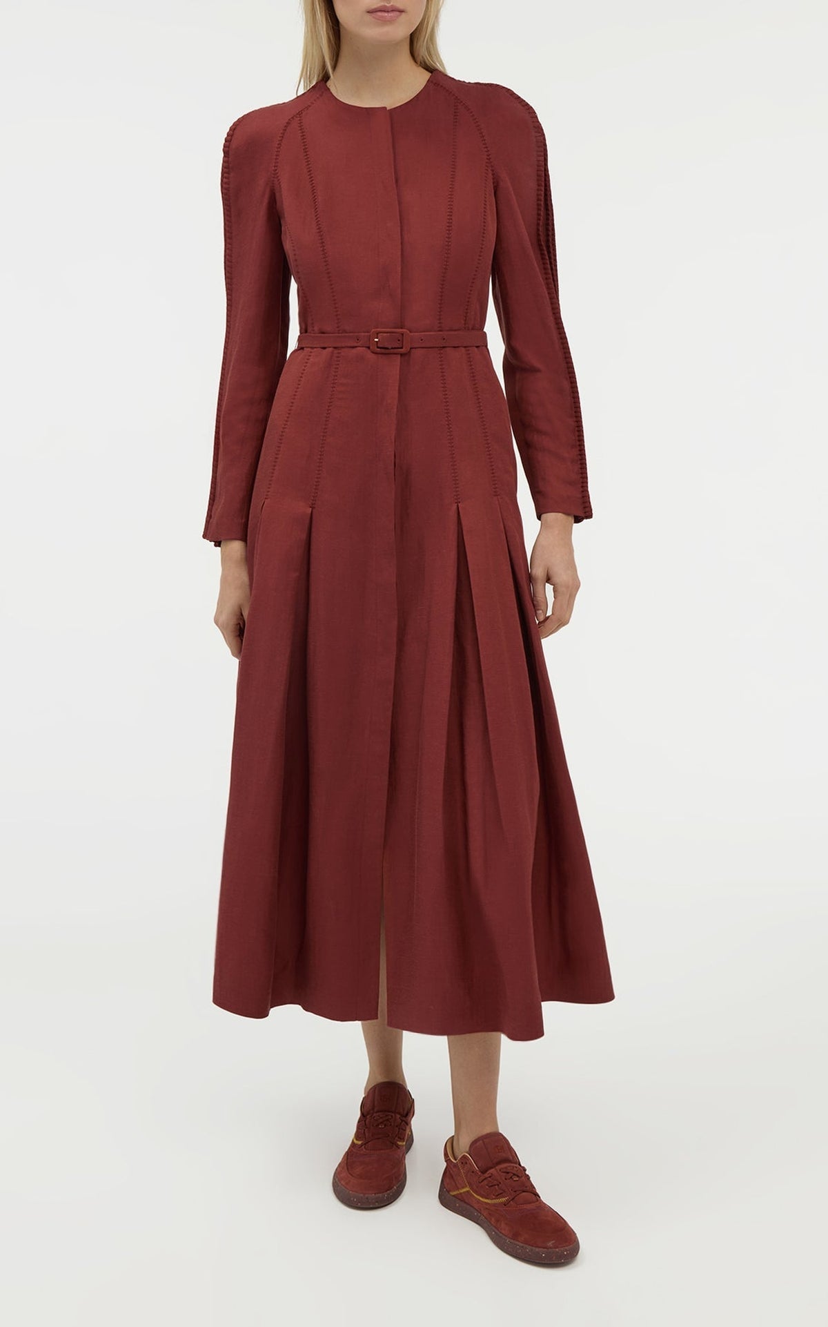 Burnt Sienna / Robe Niles lin et soie - Burnt Sienna