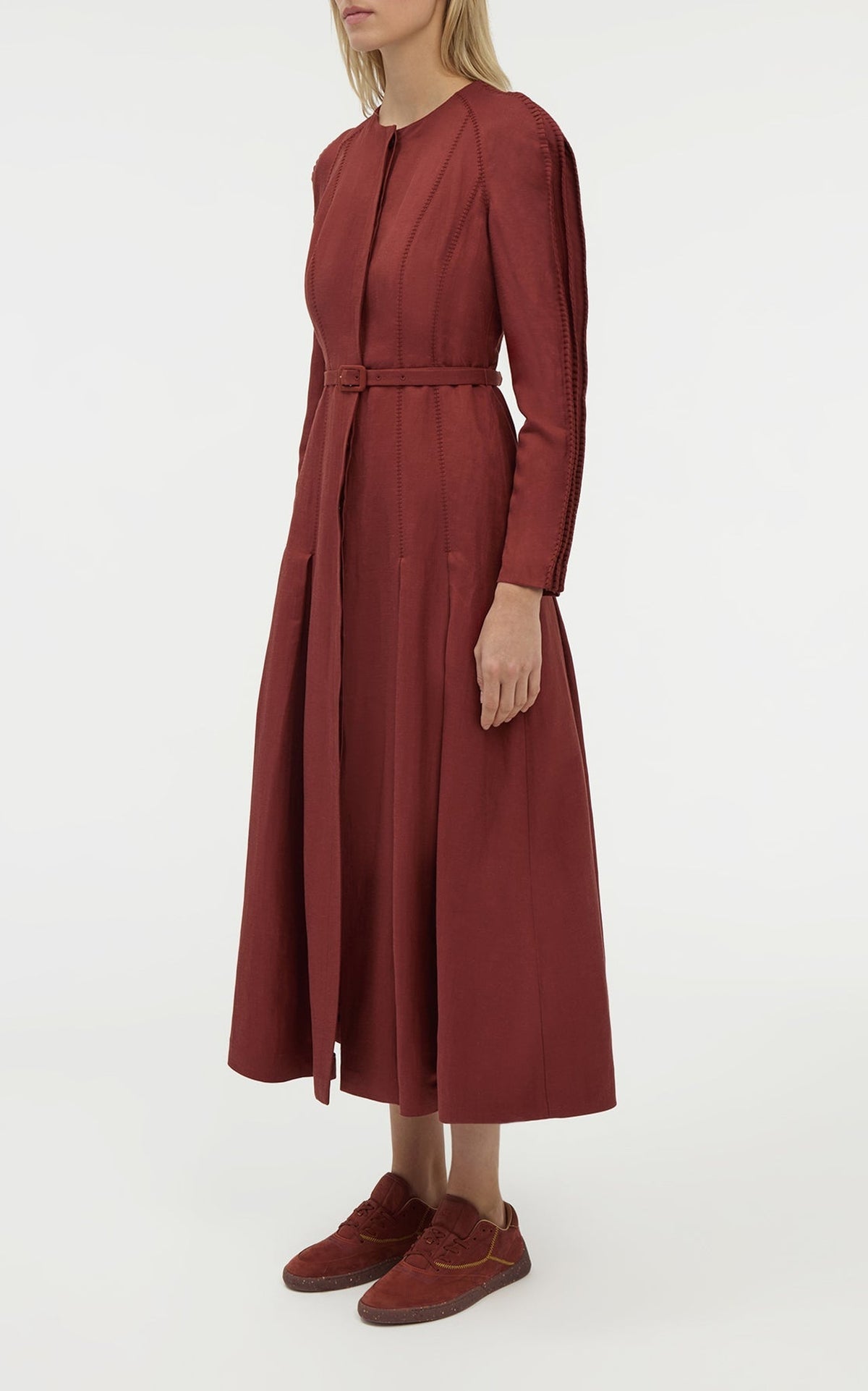 Burnt Sienna / Robe Niles lin et soie - Burnt Sienna