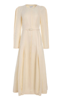 Niles dress in linen and silk - Ivory