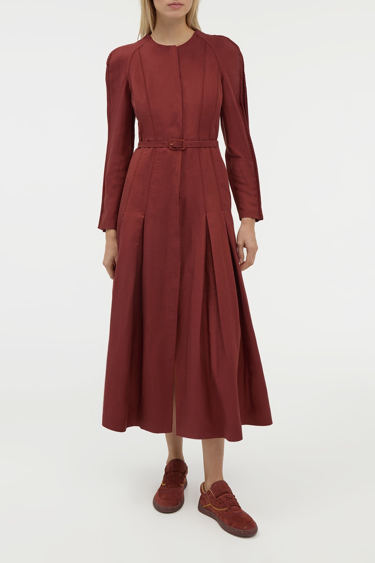 Burnt Sienna / Robe Niles lin et soie - Burnt Sienna