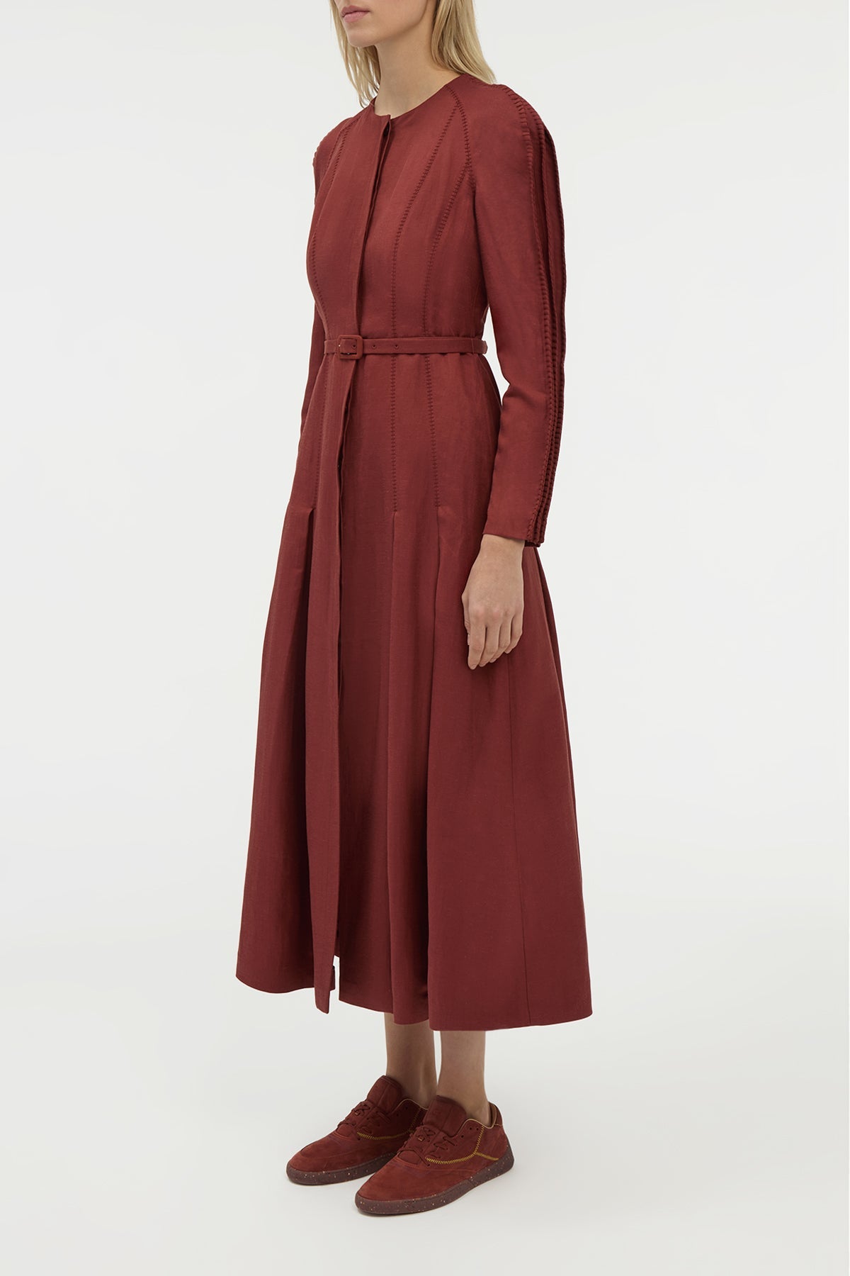 Burnt Sienna / Robe Niles lin et soie - Burnt Sienna