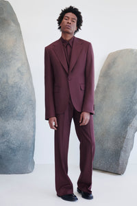 Bordeaux / Veste blazer Leiva en laine - Bordeaux
