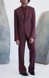 Bordeaux / Veste blazer Leiva en laine - Bordeaux