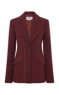Burnt Sienna / Veste blazer Leiva en lin - Burnt Sienna