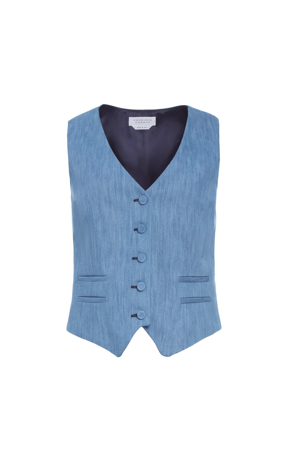 Coleridge cardigan in cotton and linen - Medium Blue