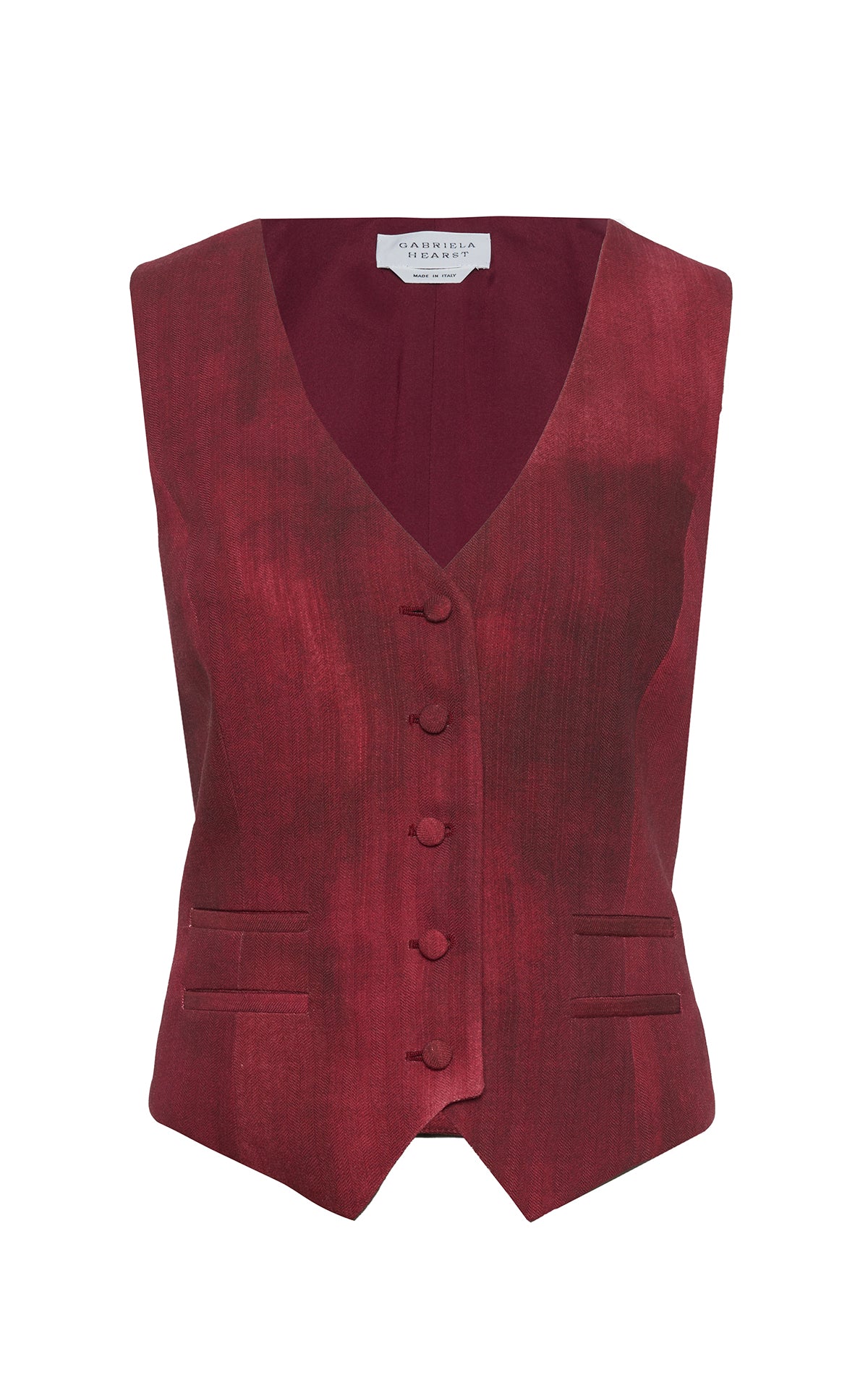 Coleridge Vest en bordeaux barre laine drap de costume