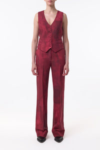 Coleridge Vest en bordeaux barre laine drap de costume