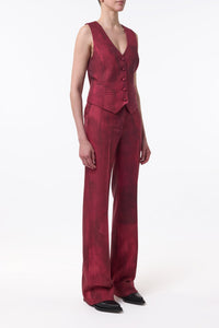 Coleridge Vest en bordeaux barre laine drap de costume