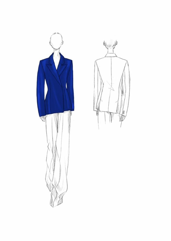 Cobalt / Veste blazer Aleah en soie - Cobalt