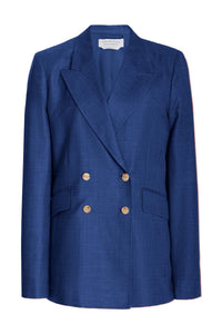 Cobalt / Veste blazer Angela en lin - Cobalt