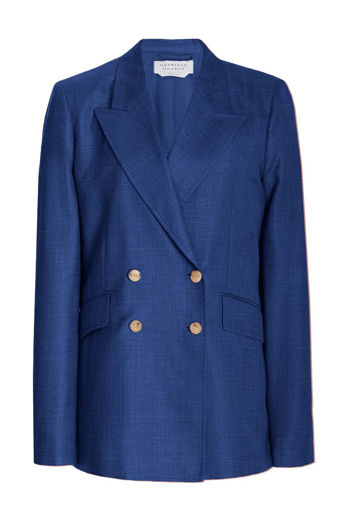 Angela Blazer en cobalt heavy lin sergé