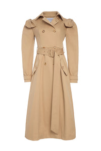 Benedict Coat en camel coton Sea Island sergé