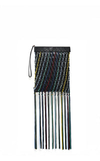 Black Multi / Sac Naila en cuir et soie - Black Multi