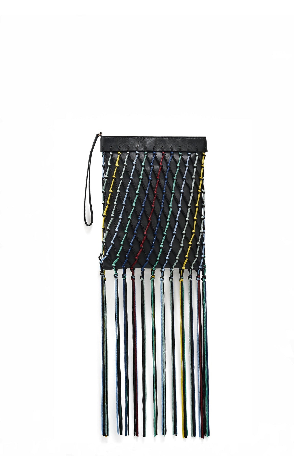 Black Multi / Sac Naila en cuir et soie - Black Multi