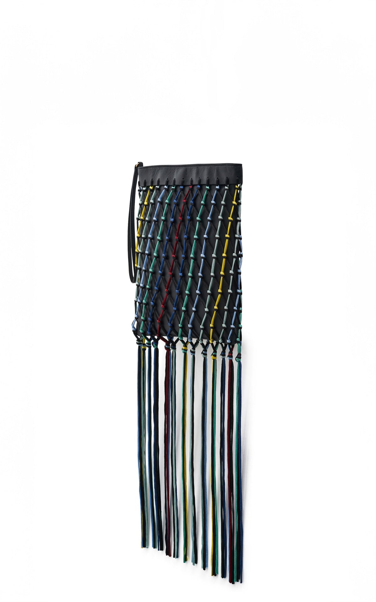 Black Multi / Sac Naila en cuir et soie - Black Multi