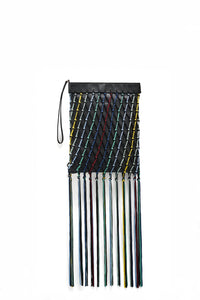 Naila Bag en noir multicolore soie tape fil