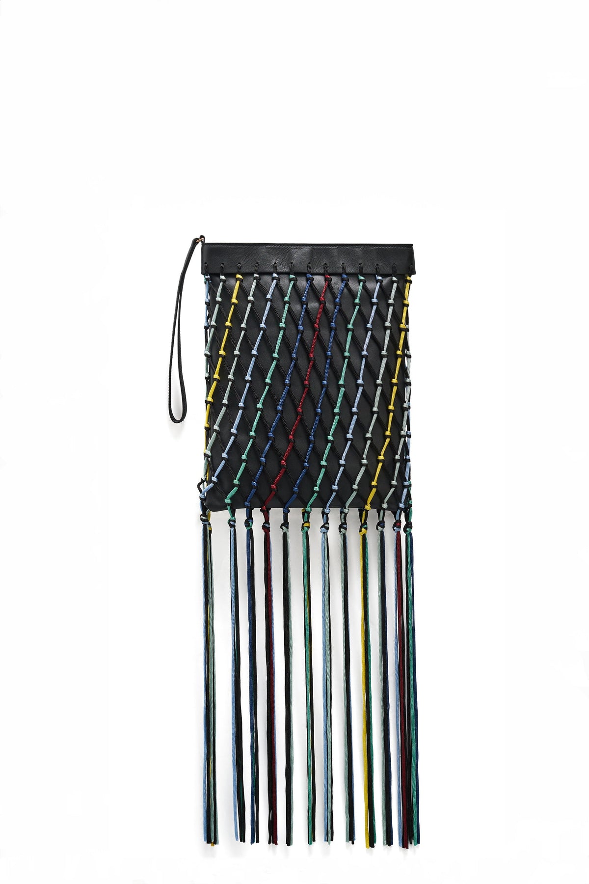 Naila Bag en noir multicolore soie tape fil