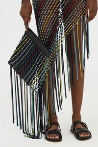 Naila Bag en noir multicolore soie tape fil