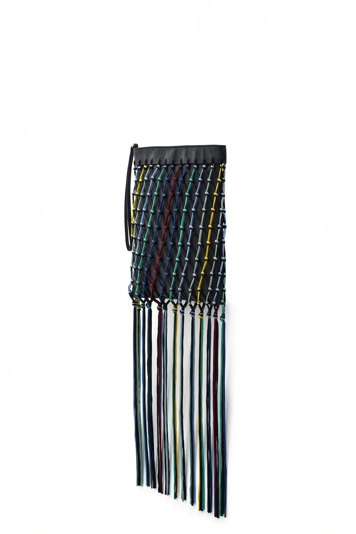 Naila Bag en noir multicolore soie tape fil
