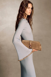 Paola Clutch en bordeaux nappa blossom