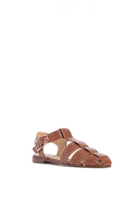 Lynn Sandal en chocolat lamb cuir