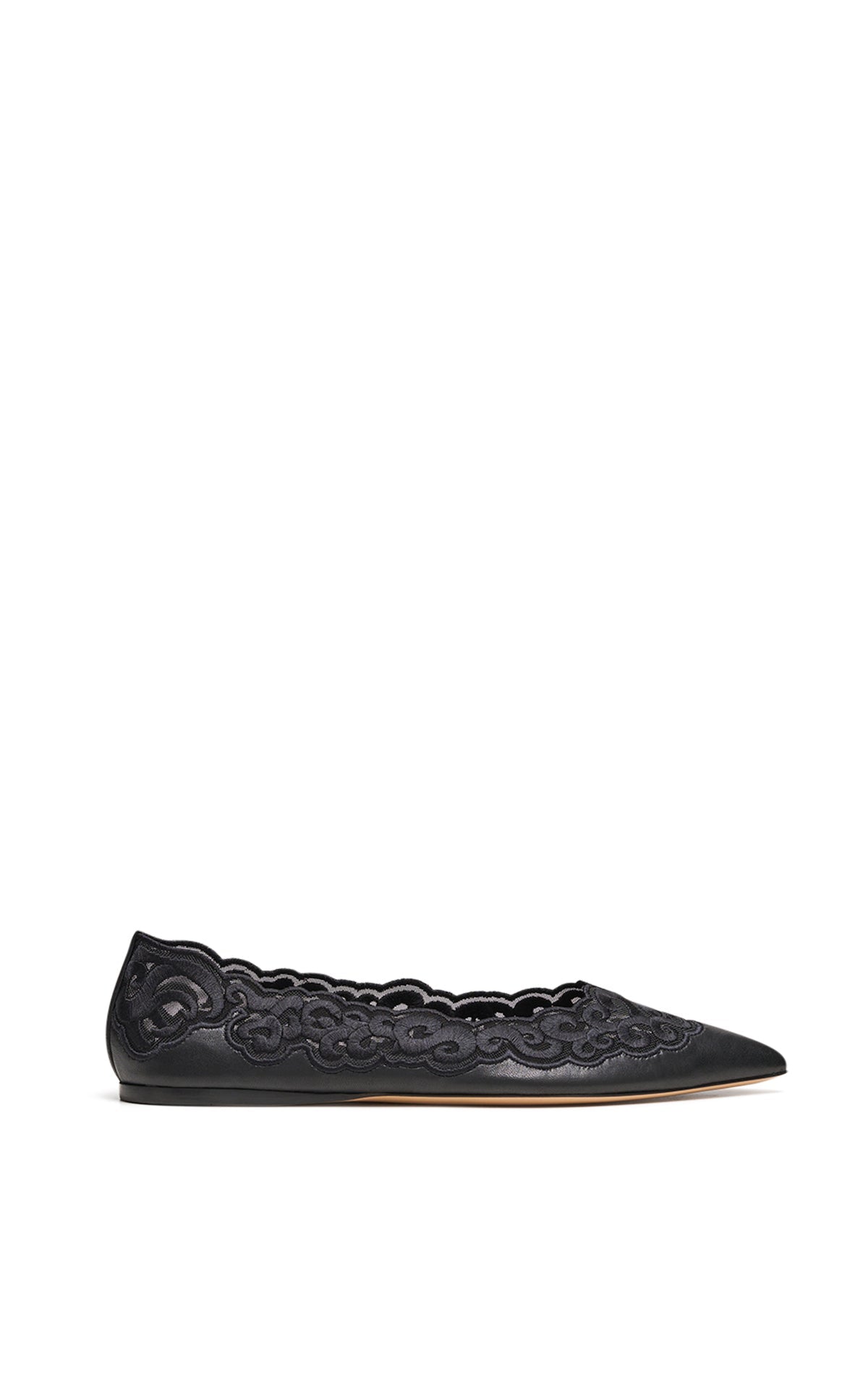 Ziva Flat en noir lamb cuir