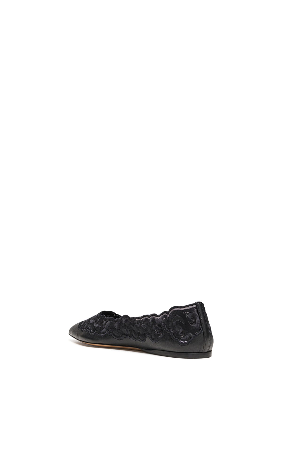 Ziva Flat en noir lamb cuir