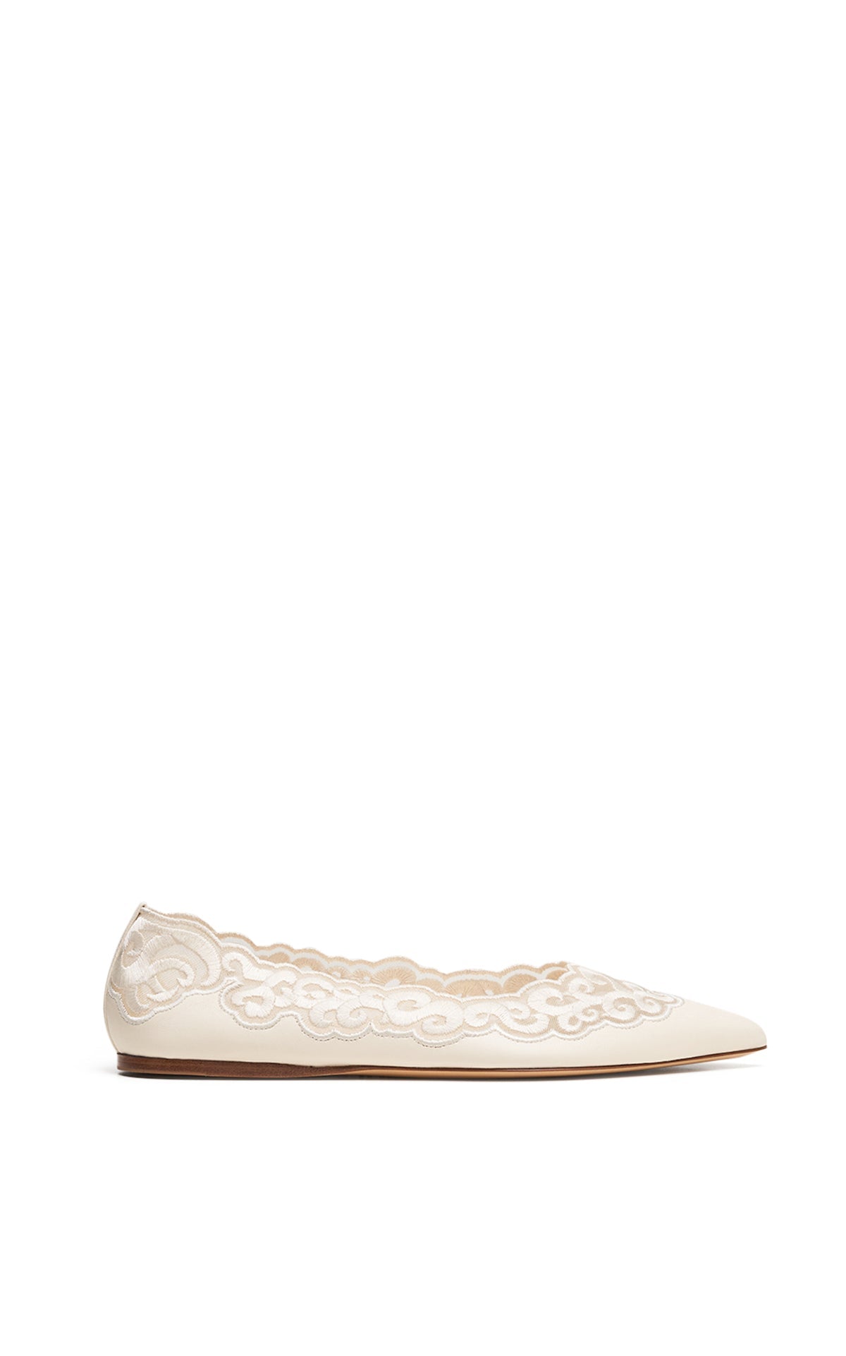 Ziva Flat en ivoire lamb cuir