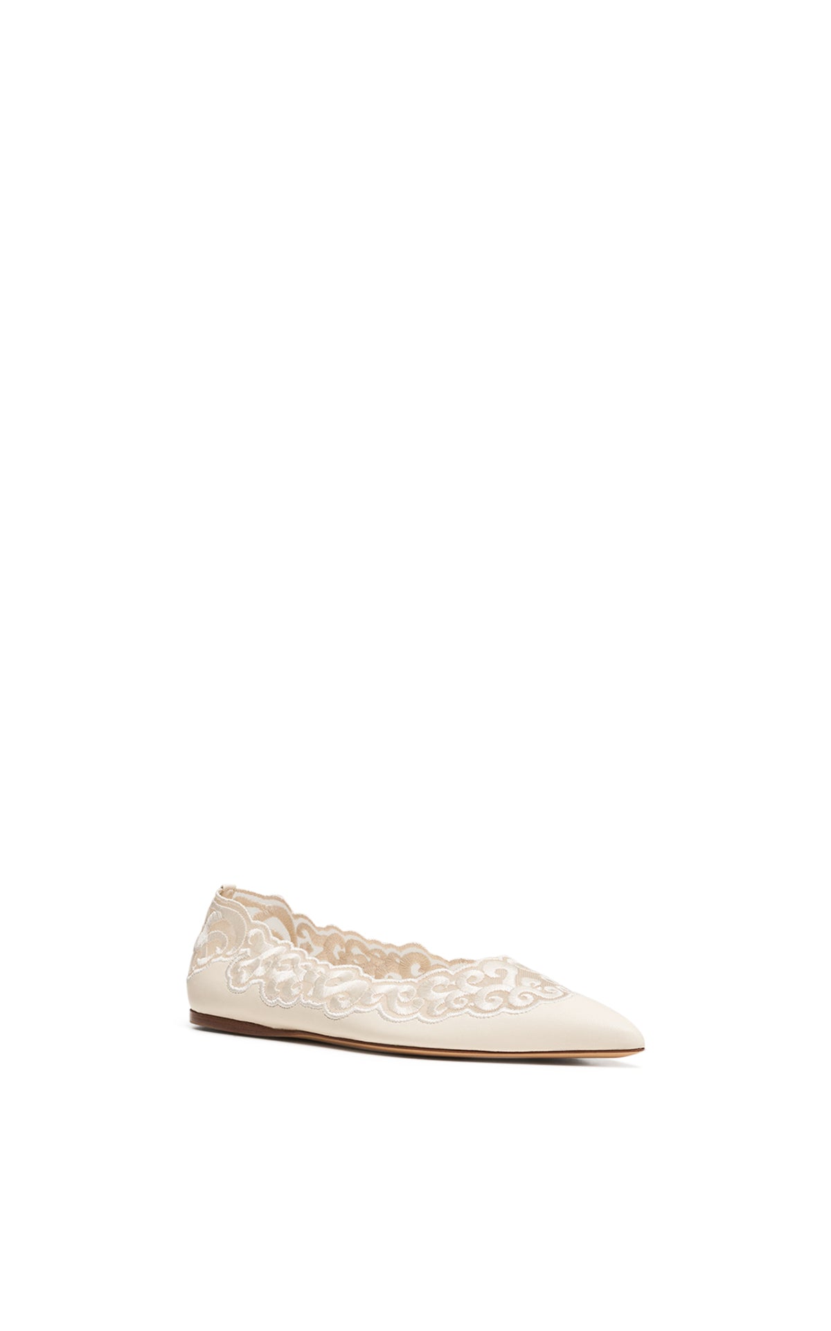 Ziva Flat en ivoire lamb cuir