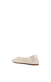 Ziva Flat en ivoire lamb cuir