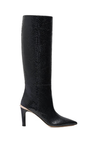 Black / Bottes Delia 90 en cuir de python - Black