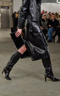 Black / Bottes Delia 90 en cuir de python - Black