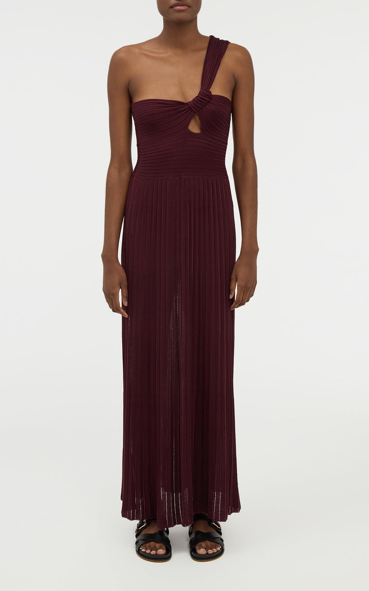 Bordeaux / Robe asymétrique Altura en soie - Bordeaux