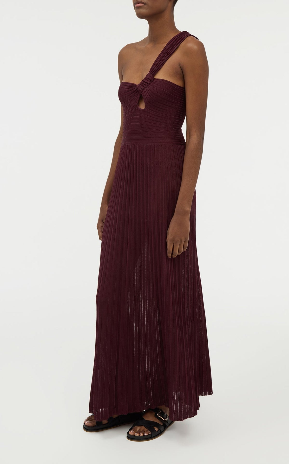 Bordeaux / Robe asymétrique Altura en soie - Bordeaux