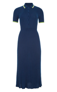Washed Denim / Robe Eyot cachemire et soie - Washed Denim