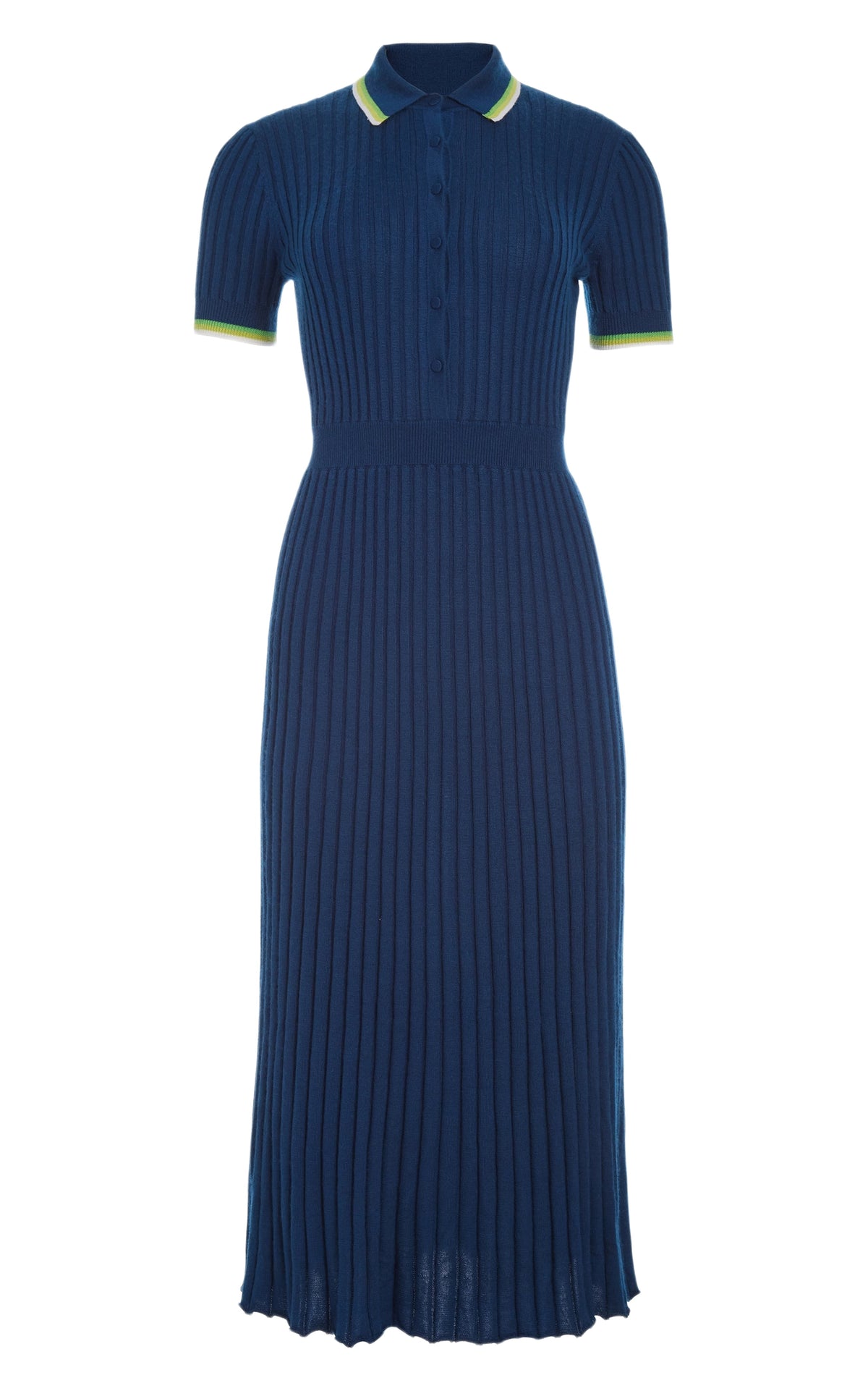 Washed Denim / Robe Eyot cachemire et soie - Washed Denim
