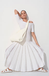 Ivory / Robe à épaule dénudée Kurt en laine - Ivory