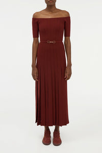 Kurt Dress en terre de sienne brûlée antilope mérinos fil