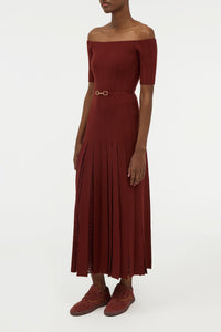 Kurt Dress en terre de sienne brûlée antilope mérinos fil