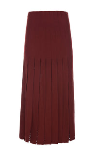 Debutante Skirt en terre de sienne brûlée antilope mérinos fil
