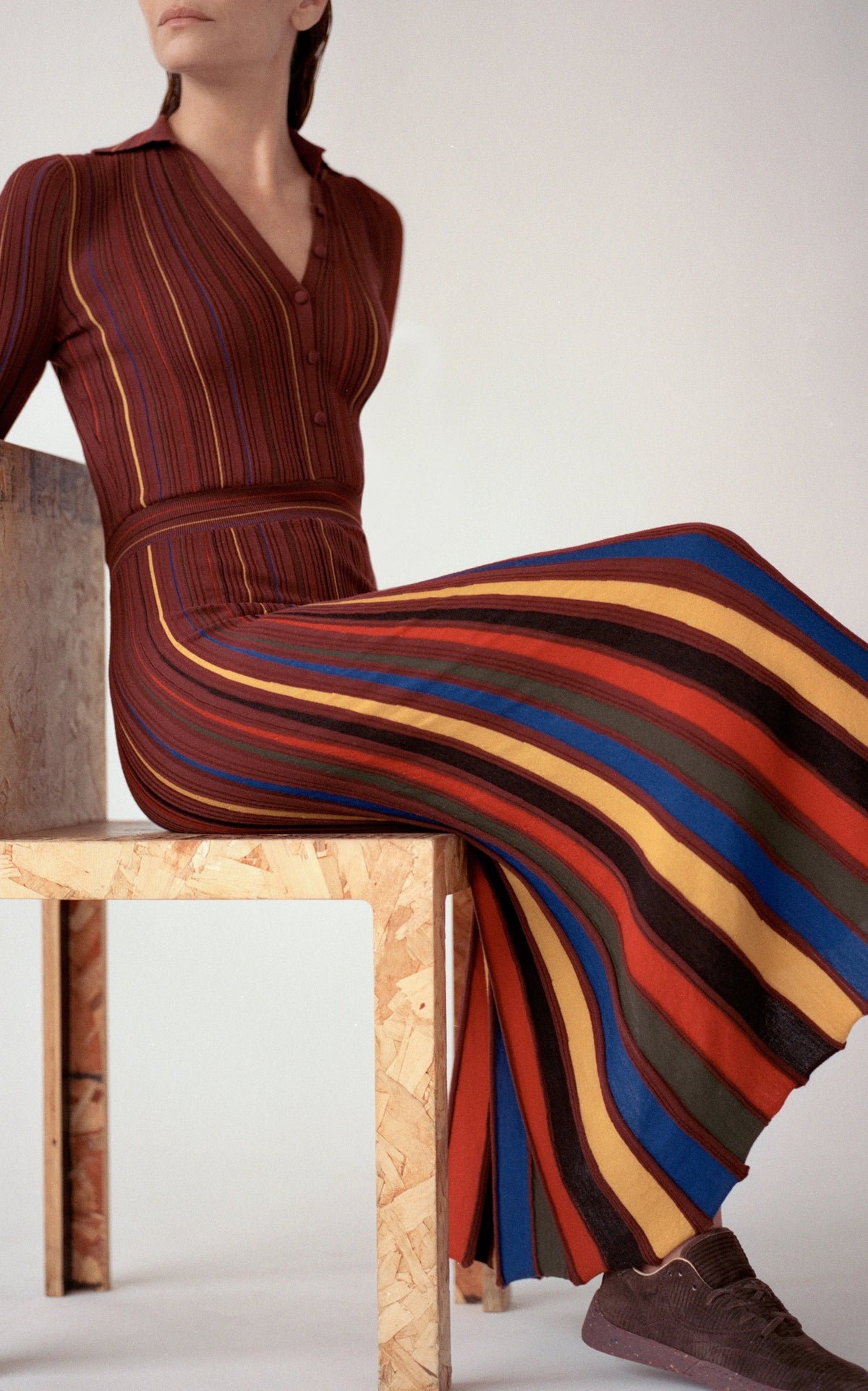 Burnt Sienna / Robe Calypso en laine - Burnt Sienna