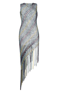 Black Multi / Robe Nabia en soie - Black Multi