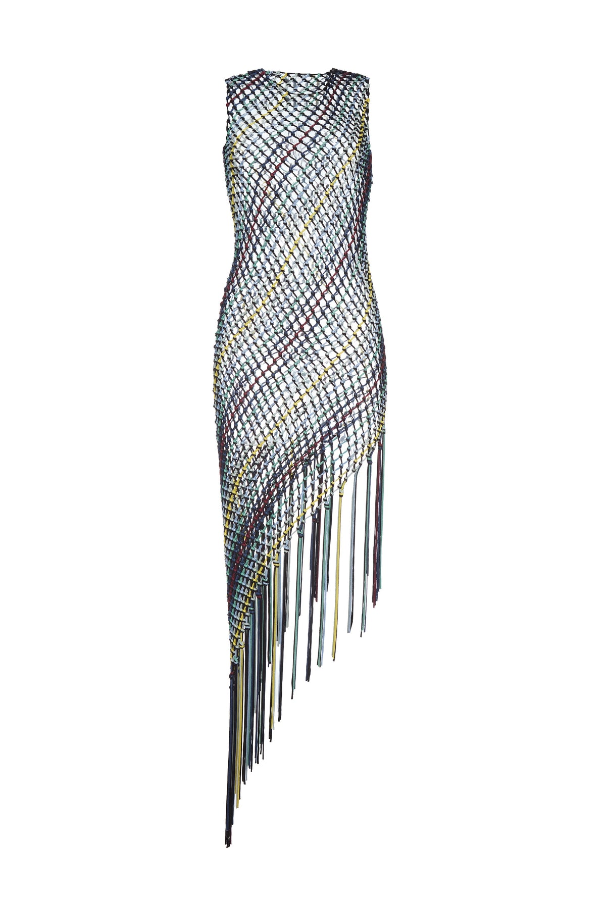 Nabia L Dress en noir multicolore soie tape fil