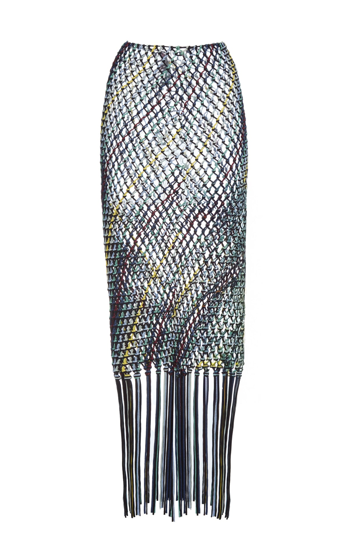 Zana Skirt en noir multicolore soie tape fil